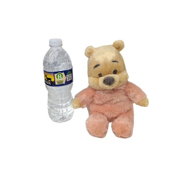 Disney Parks Baby Winnie The Pooh Pink Fuzzy Pile Plush Rattle Stuffed Animal - Picture 4 of 5